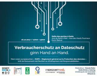 Invitatioun: Verbraucherschutz an Dateschutz ginn Hand an Hand